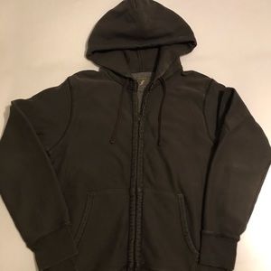 J. Crew Fleece Full zip Grey Hoodie, Men’s Medium